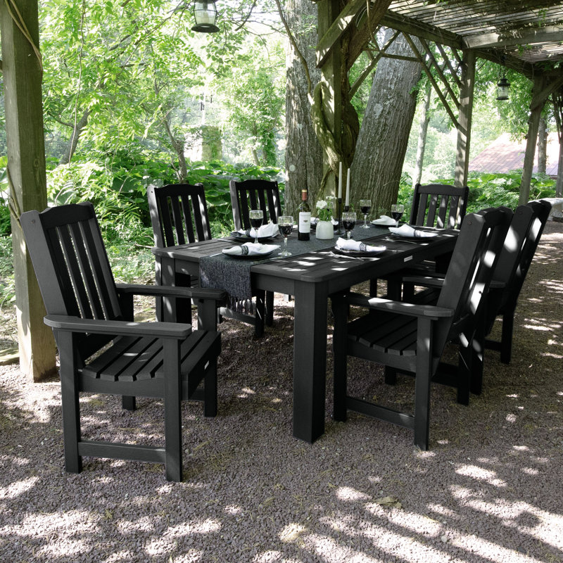 Ensemble repas pour 6 personnes Kile, Noir, L 72 po x l 42 po x H 30 po