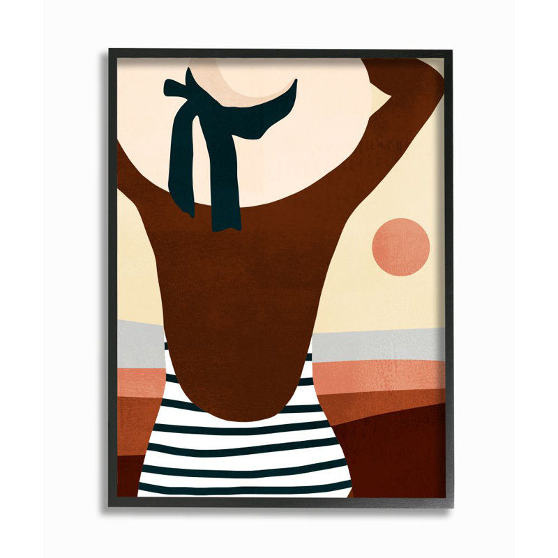 «Femelle plage maillots de bain» par Victoria Borges - impression d'art graphique, H 30 po x l 24 po x 1,5 po