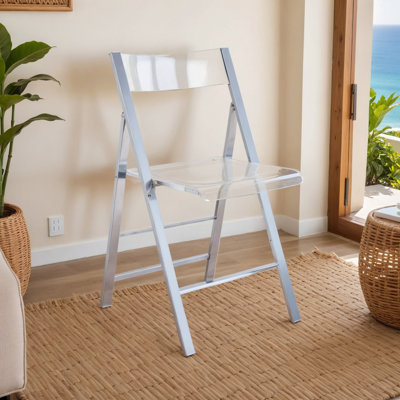 Chaise d'appoint pliante en acrylique Tabris Modern