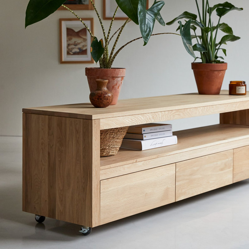 Anoa Solid TV Stand, Oak
