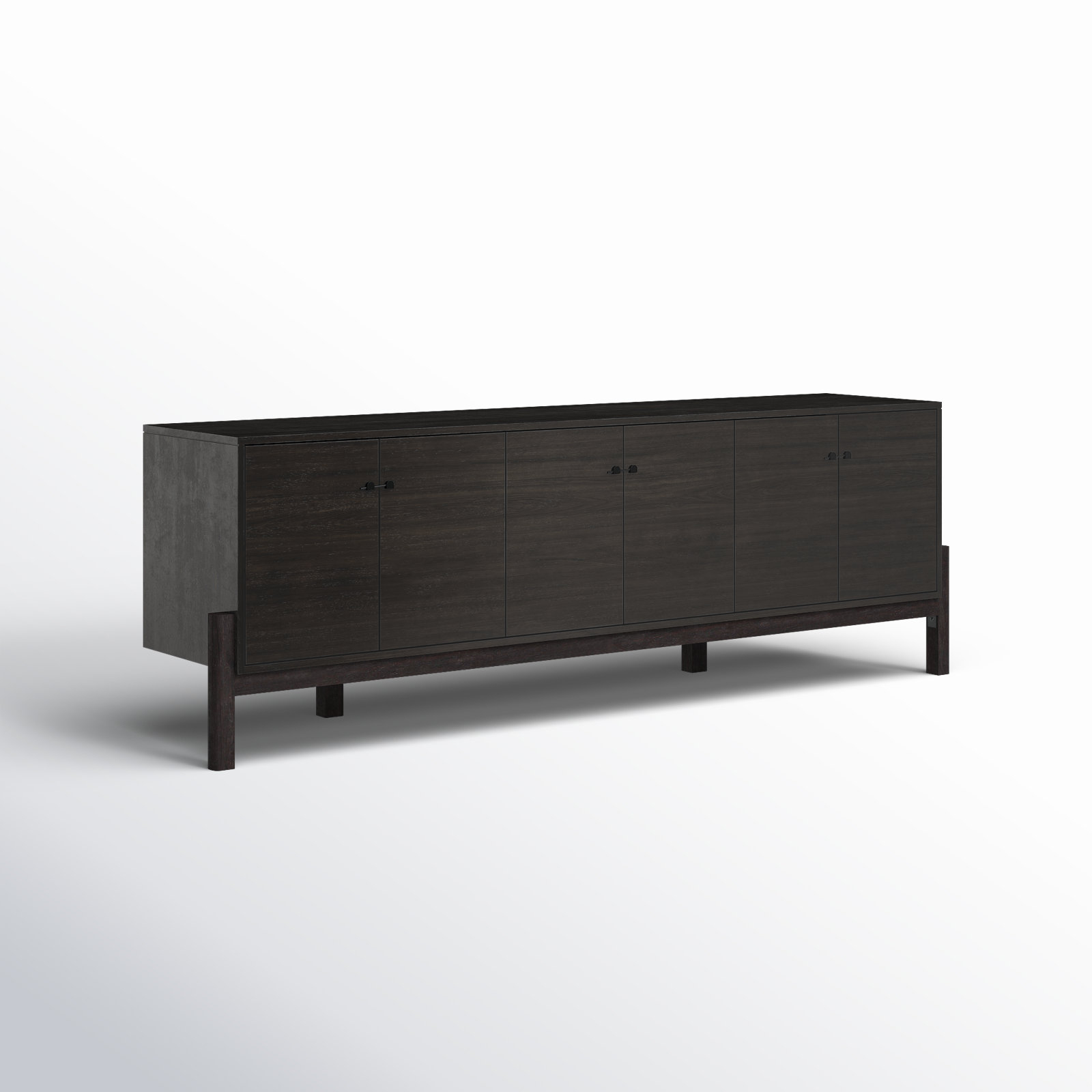 Jeanna 84'' Media Console, Worn Black Parawood