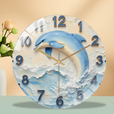 Horloge murale Dolphin Ocean Wave