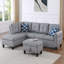 Canapé modulaire en similicuir avec repose-pieds-129176057