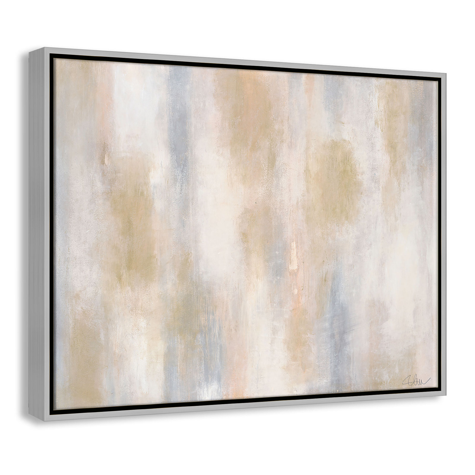 Cassiel "Pulsating Shimmer" Print, 22" H x 28" W x 2" D, Silver Framed