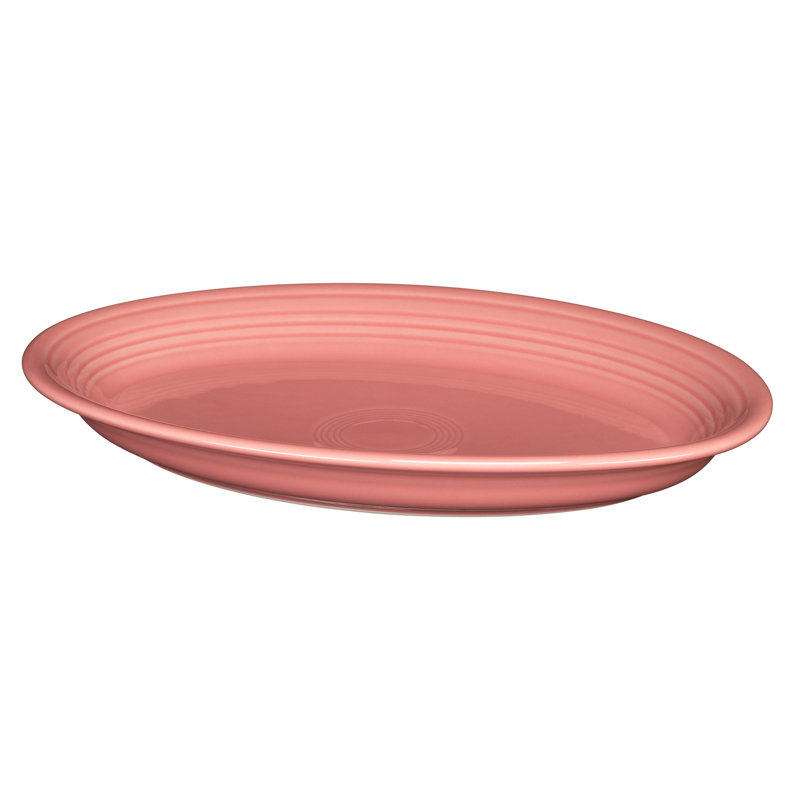 Plat de service ovale Fiesta Serveware, Pivoine, H 1,75 po x l 9,5 po x L 13,62 po