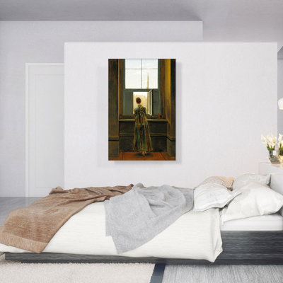 «Woman at a Window 1822» par Caspar David Frederick, reproduction d'art sur toile tendue