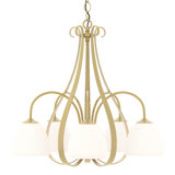 Sweeping Taper 5 - Light Shaded Classic/Traditional Chandelier