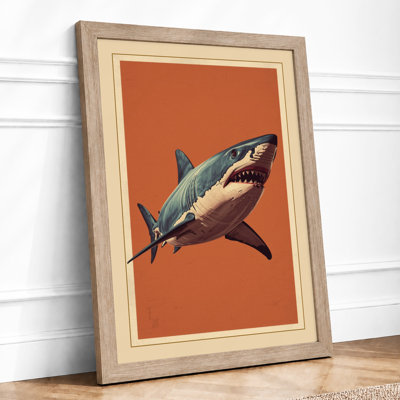 Great White Profile Coastal - Framed Print