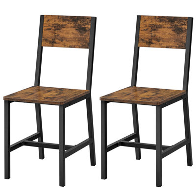 Rustic Wood Chairs With Metal Steel Frame
