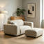 Fauteuil à coussin en polyester avec repose-pieds