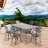Set Of All-Weather Cast Aluminum Dining Furniture Set With Black Frame-1330748875
