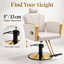 Fauteuil de salon pour coiffeur, fauteuil de coiffeur pour salon de coiffure avec pompe hydraulique professionnelle - blanc / or-108808825-129176280