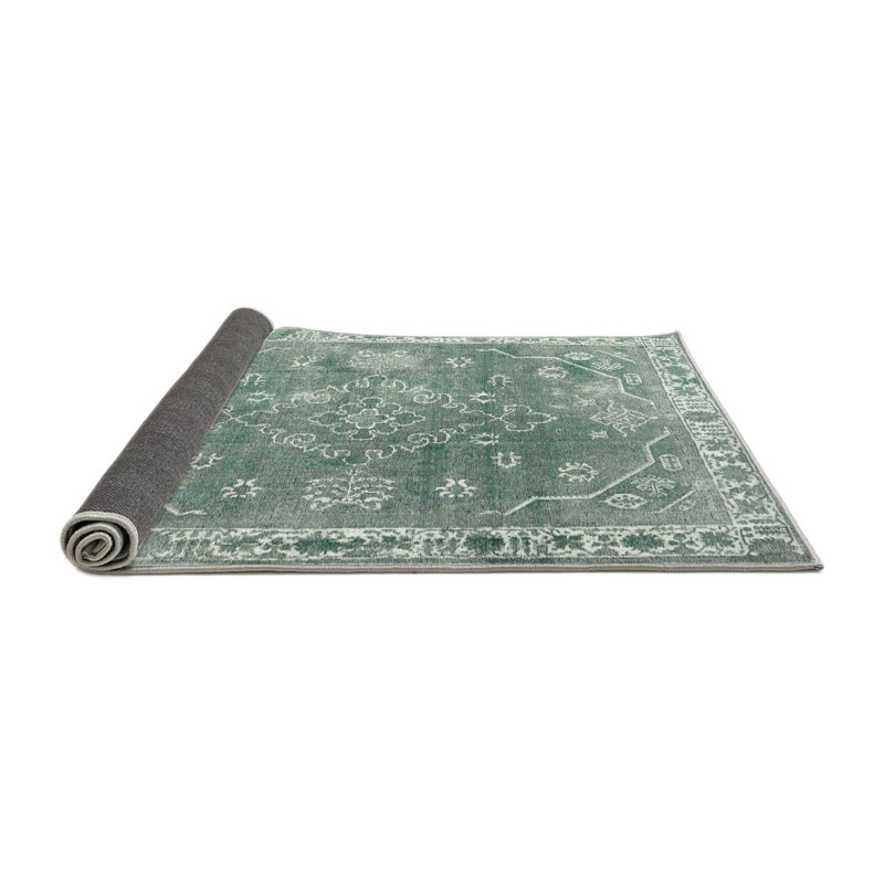 Tapis contemporain vert mer, Rond 6 pi