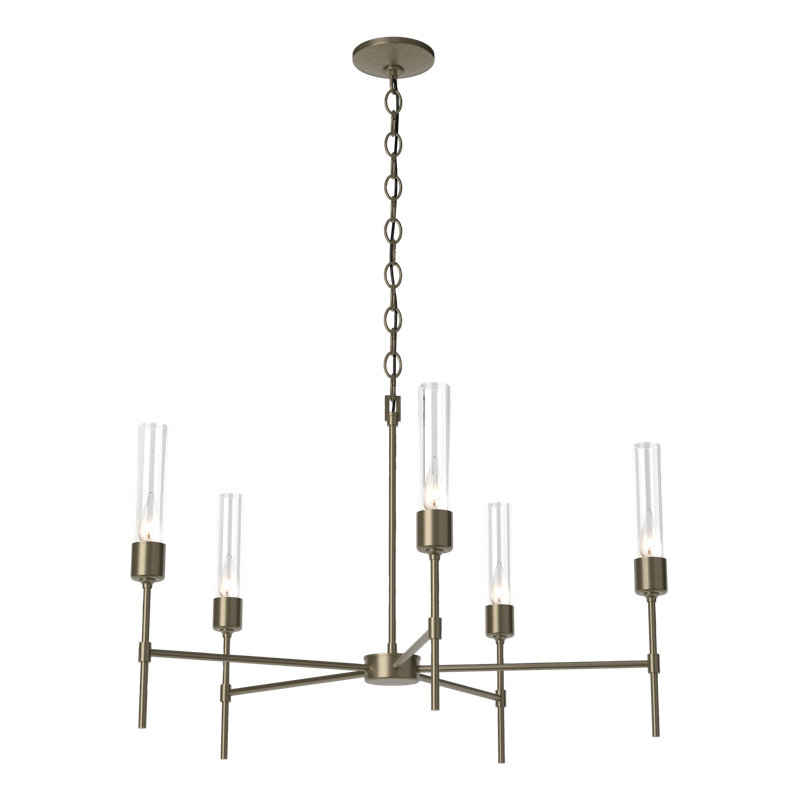 Vela 5 - Light Sputnik Sphere Chandelier, Soft Gold, Clear Glass