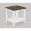 Table basse moderne avec plateau ouvert, salon 3 pièces au fini brun et blanc, fabrication solide