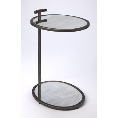 Ciro Metal & Mirrored Side Table