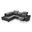 Canapé modulaire inclinable en cuir véritable de 110 po de largeur-86763971