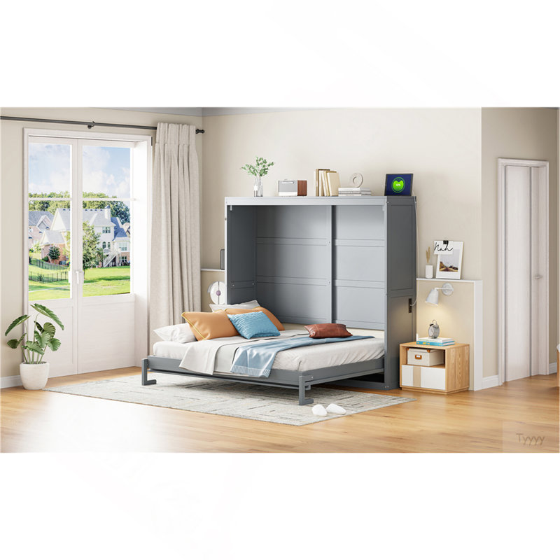 Lit escamotable double pleine grandeur, Grey, Full