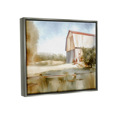 «August Grove® Barn In Country Farmland», art mural encadré par Amy Hall