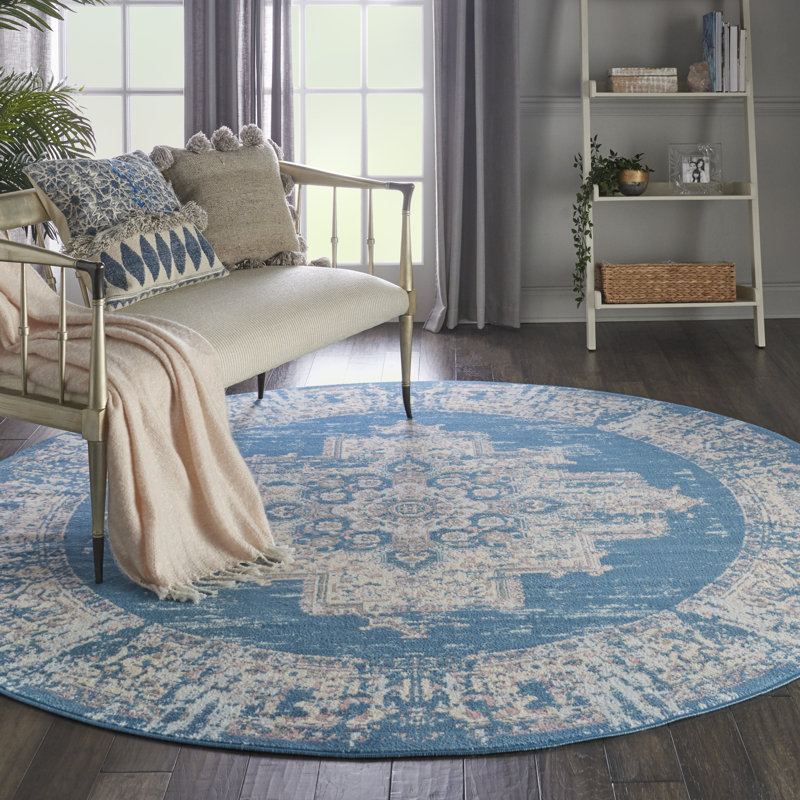Skender Oriental Indoor Rug, Round 8'