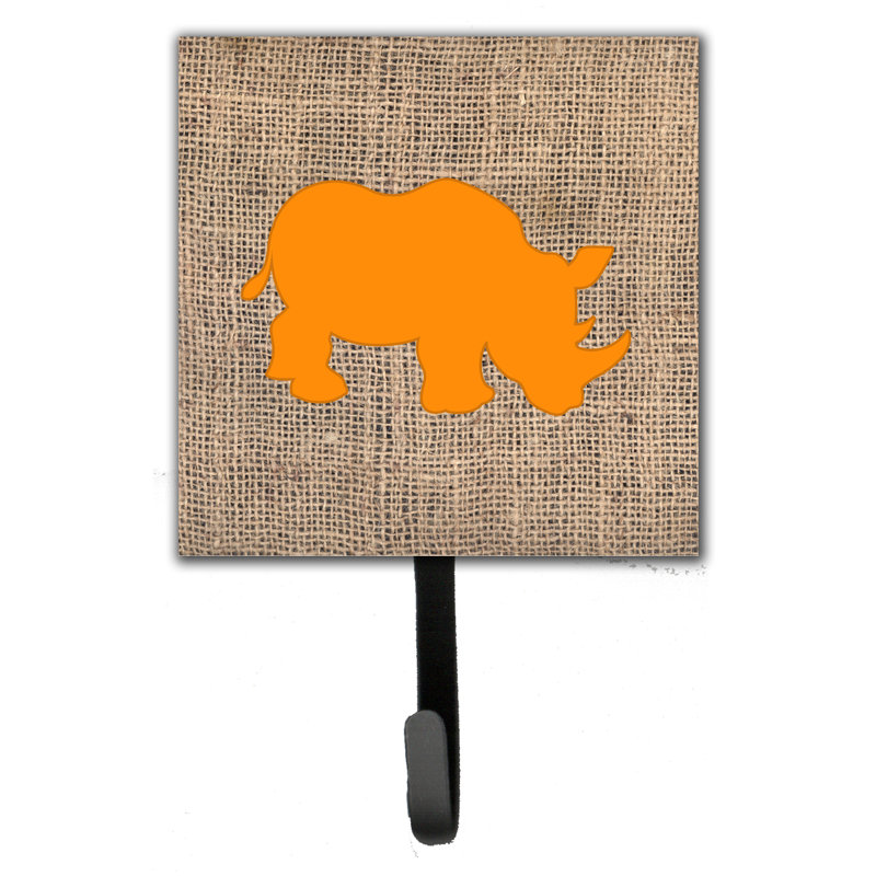 Porte-laisse rhinoceros et crochet mural, Orange