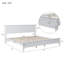 Très grand lit plateforme moderne en bois massif blanc