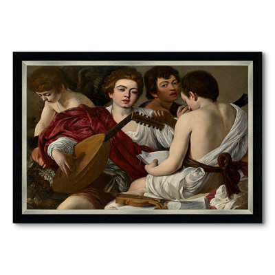 Les Musiciens, c. 1595-Caravage - Toile avec cadre sur mesure
