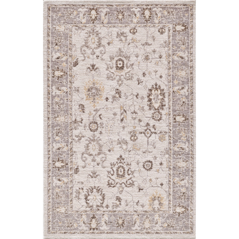 Mira Luna Machine Woven Performance Area Rug - Ivory/Grey - 3' x 5', 3' x 5', Ivory/Grey