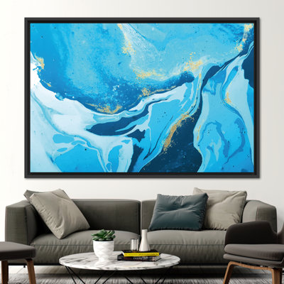 Modern Marble Artwork on Canvas with Shimmery Finish for Elegant Wall Decor