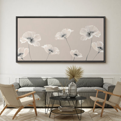 Minimal Botanical " Minimalist Poppy Whispering Poppies Contemporary Floral Modern Art Calm Warm Extra Large Pictures "