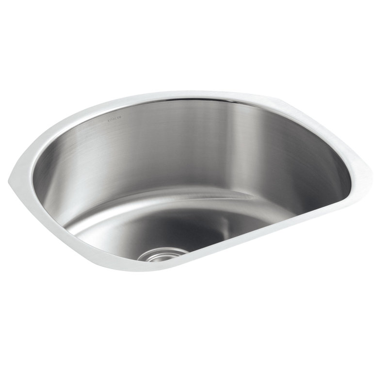Undertone® Trough 24-1/4" L x 21-1/4" W x 9-1/2" Under-Mount Medium D-Shaped Single-Bowl Kitchen Sink