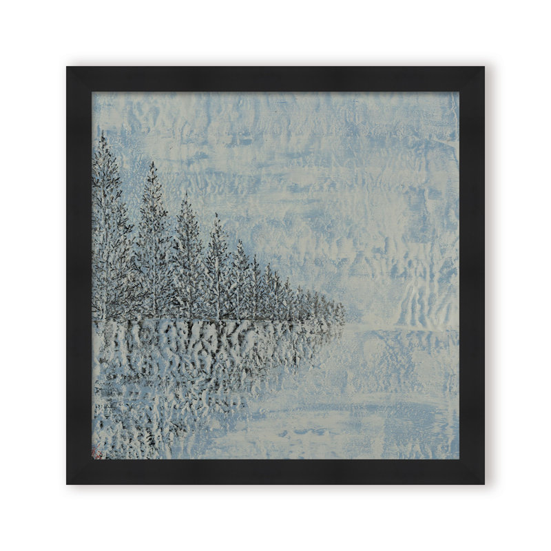 Nature Inspired "Frozen Serenity" Canvas Wall Art By , 20" H x 20" W, Black, Framed Matted Print