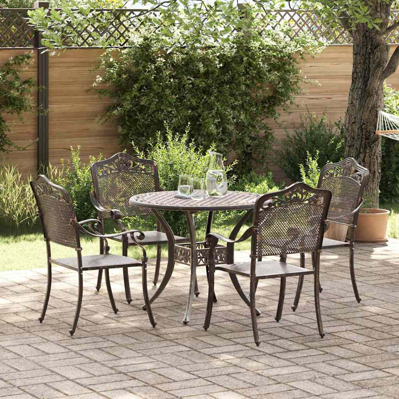 4 - Person Patio Dining Set with Square Table, Bronze