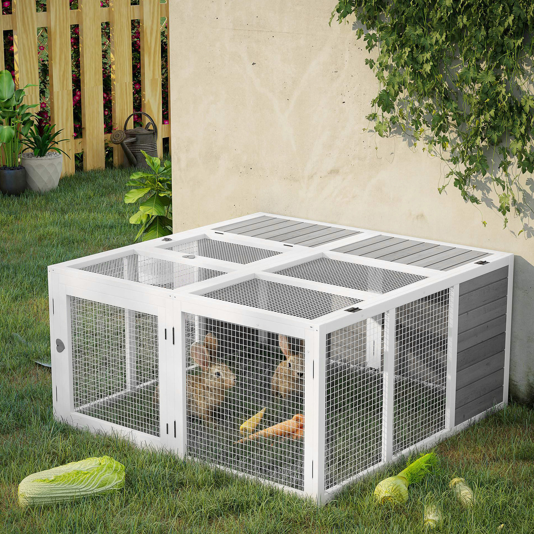 Door Rabits Tucker Murphy Pet™ Outdoor Rabbit , Wooden Cage With Spacious Interior ...