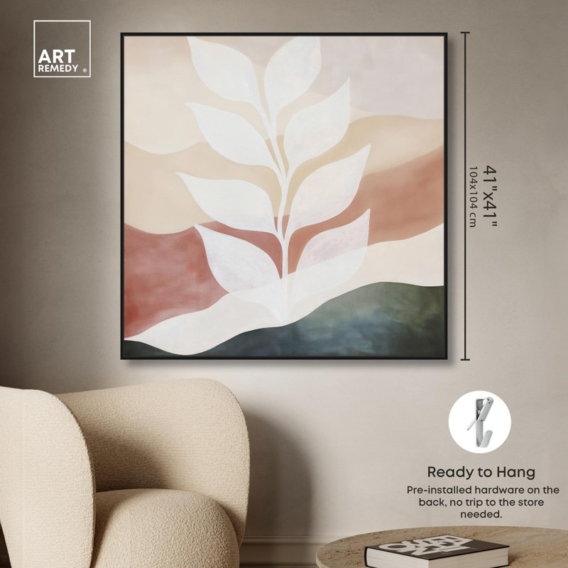Nature’s Tapestry I Canvas Boho Abstract Art by Art Remedy, 41" H x 41" W x 1.8" D, Black Floater Framed