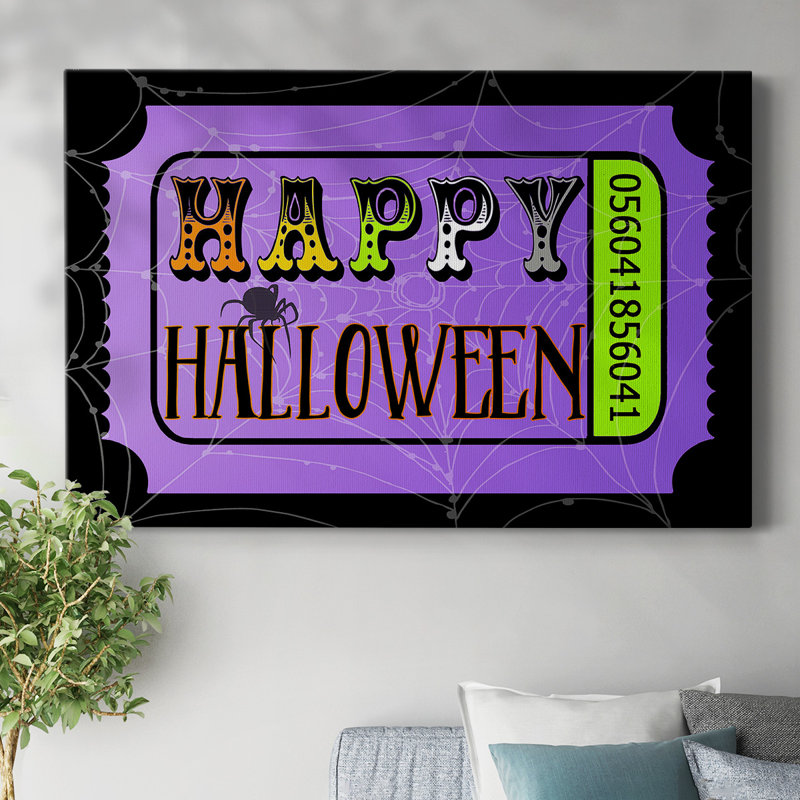 Toile tendue Happy Halloween, H 40 po x l 60 po