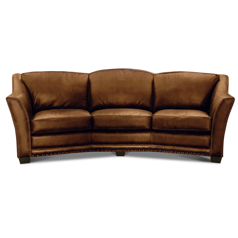 Basilica 124'' Leather Sofa, Cardinal Red (Cartier), Yes, Espresso