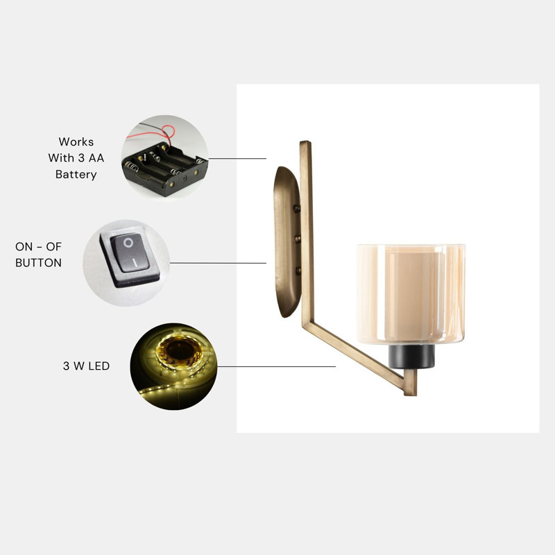 Bavia LED Wallchiere, Gold