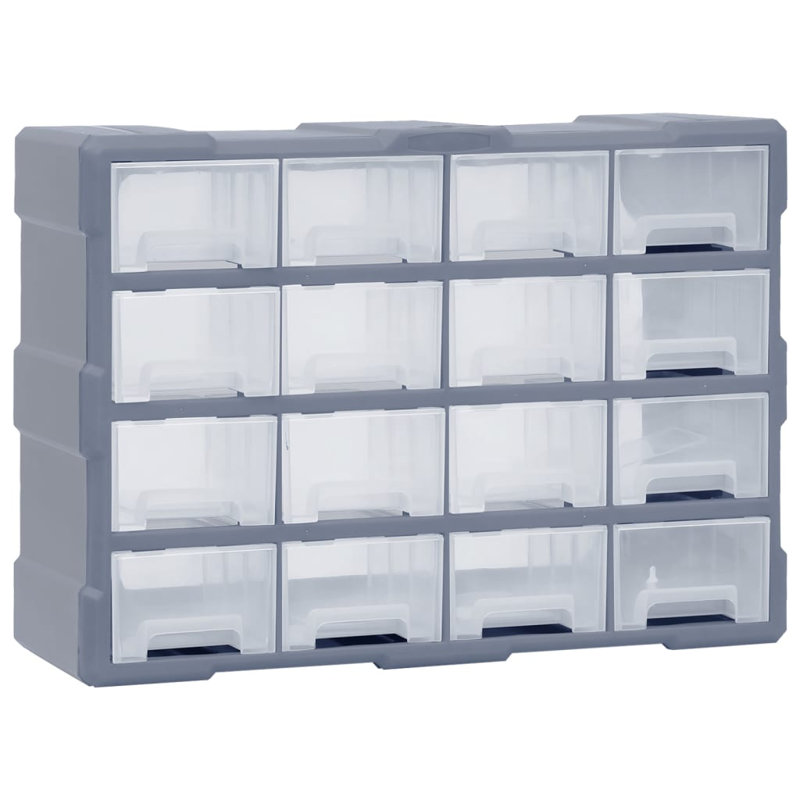 16 Drawer Storage Drawer, Grey