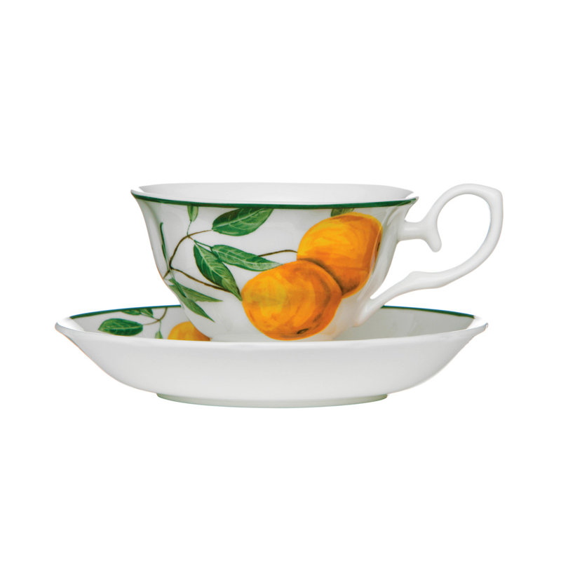 Heacock Bone China Teacup and Saucer