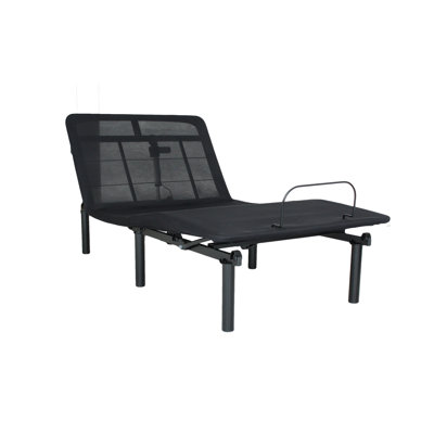 Lit simple TG réglable, pliable en deux pour économiser de l'espace, inclinaison motorisée de la tête et des pieds, installation rapide, structure en acier, zéro, base de lit noir antique - pour facilement l'incliner, un assemblage rapide