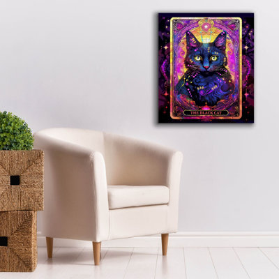  «The Black Cat» par Dean Russo, art mural sur toile, 26 po x 30 po