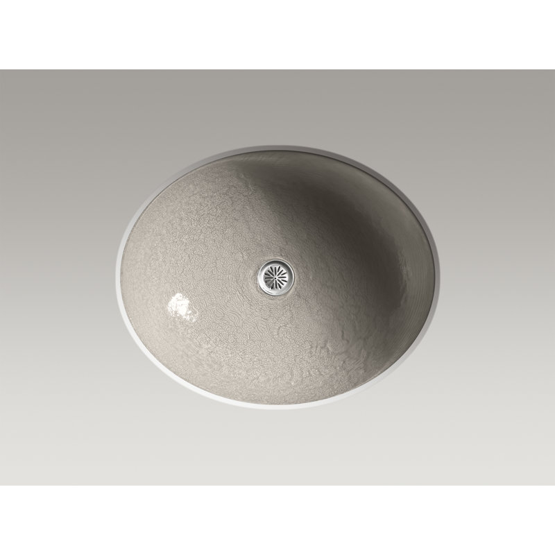 Whist Oval Glass Undermount Bathroom Sink, Translucent Doe