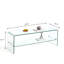 Table d'appoint de cuisine en verre transparent - ajoute de la fonctionnalité à un bureau de présentation transparent polyvalent avec tiroirs verrouillables pour sécuriser vos articles