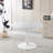 42.1"white COLOR TOP Tulip Table Mid-century Dining Table for 4-6 people With Round Mdf Table Top, Pedestal Dining Table, End Table Leisure Coffee Table-653350631