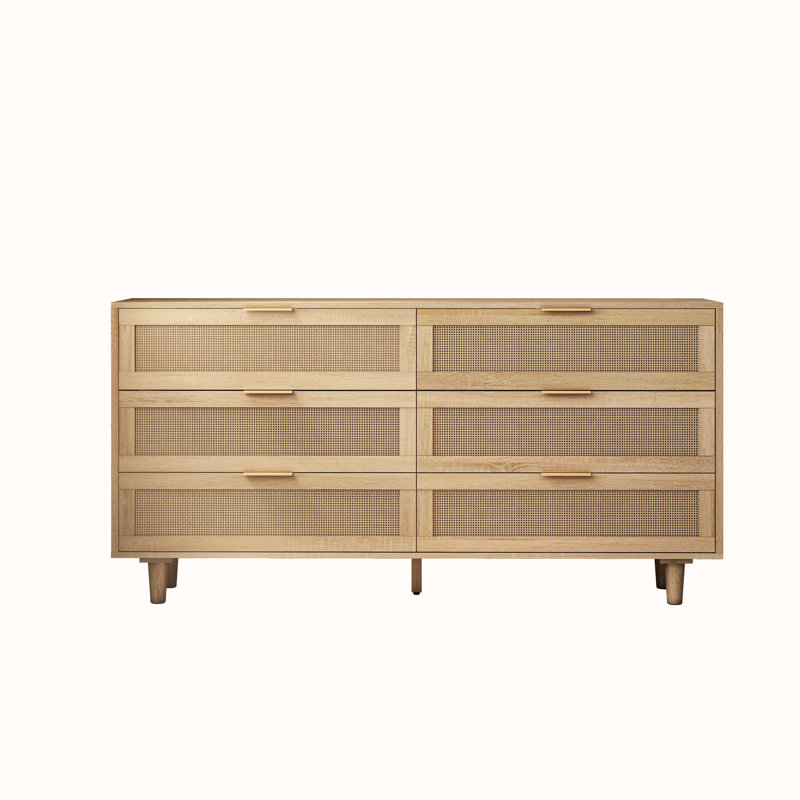 Rattan Storage Console Table, Natural