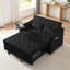 Lit convertible en velours noir, avec table d'appoint, conception moderne, se convertit rapidement au lit, 3 positions réglables pour un confort maximal, matériaux de qualité, table rotative 360 ° à assemblage simple, look,