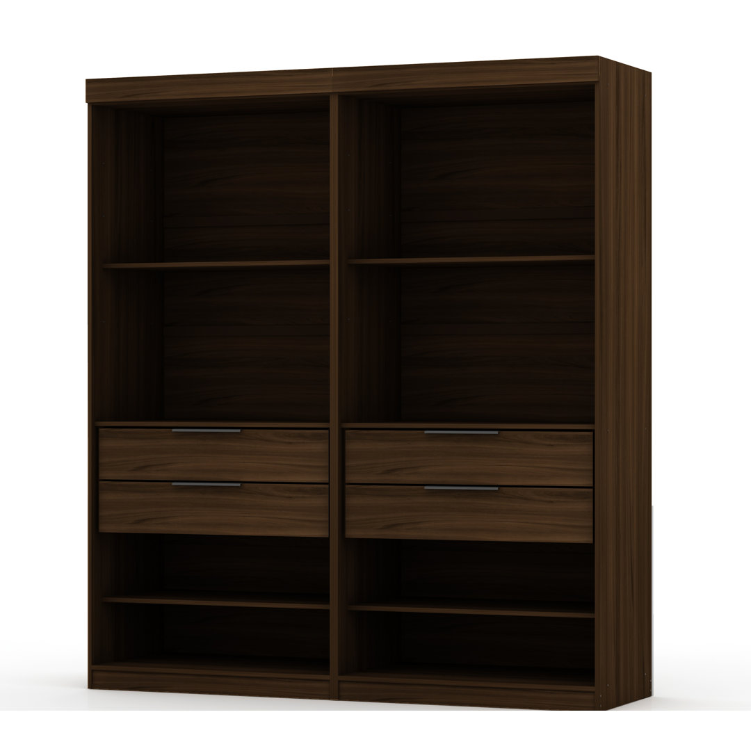 Mulberry Open Wardrobe Closet with Drawers and Adjustable Shelves Manhattan Comfort 