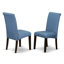 L'ensemble 5 pièces de table et chaises de cuisine comprend une table de salle à manger ronde et 4 chaises de salle à manger Parsons en tissu de couleur bleue, cappuccino de 42 po x 42 po-708597409-708597418-708597423