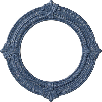 Endurathane Benson Ceiling Medallion, 13 1/8"OD x 8"ID x 5/8"P (Fits Canopies up to 8"), Hand-Painted Americana Crackle Finish